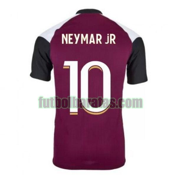 camiseta neymar jr 10 paris saint germain 2020-2021 púrpura tercera