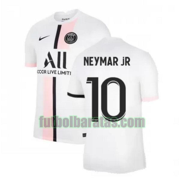 camiseta neymar jr 10 paris saint germain 2021 2022 blanco segunda