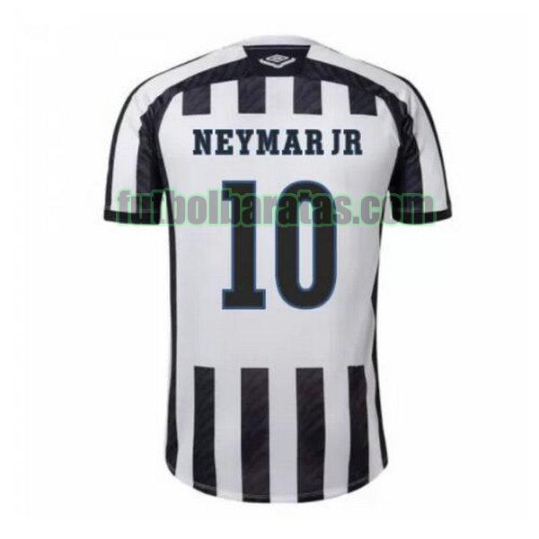 camiseta neymar jr 10 santos fc 2020-2021 negro blanco segunda