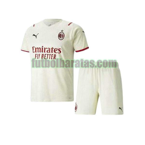 camiseta niño ac milan 2021 2022 blanco segunda