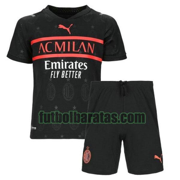 camiseta niño ac milan 2021 2022 negro tercera