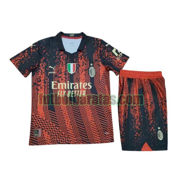 camiseta niño ac milan 2022 2023 rojo fourth