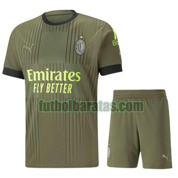 camiseta niño ac milan 2022 2023 verde tercera