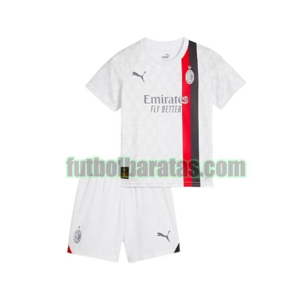 camiseta niño ac milan 2023 2024 blanco segunda