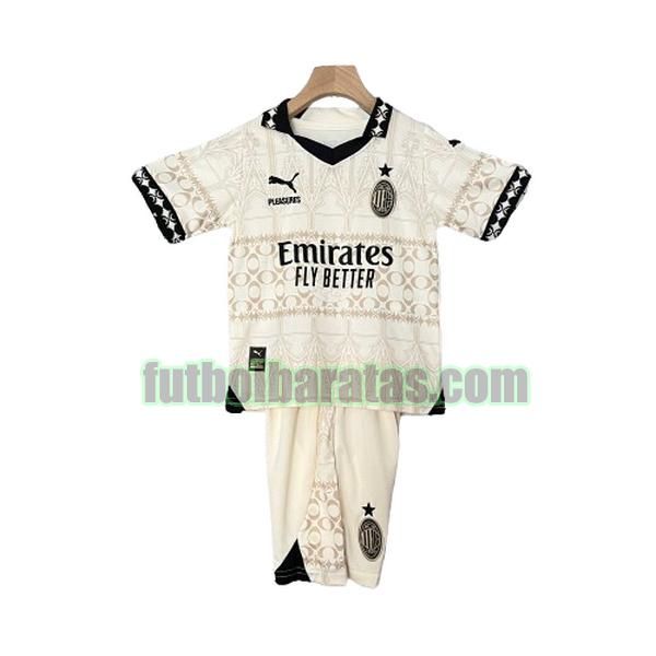 camiseta niño ac milan 2024 2025 blanco fourth