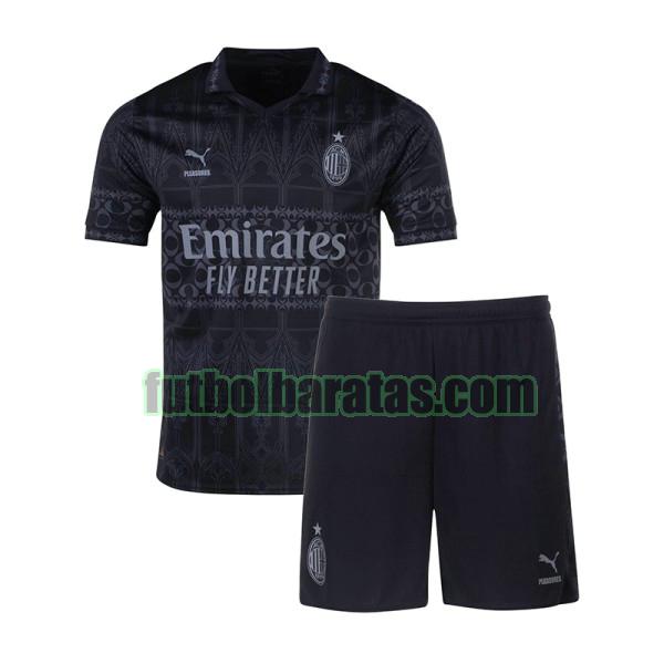 camiseta niño ac milan 2024 2025 negro fourth