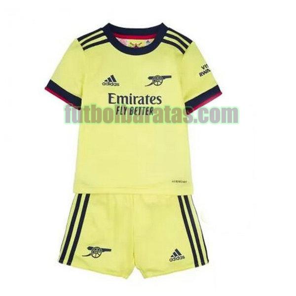 camiseta niño arsenal 2021 2022 amarillo segunda