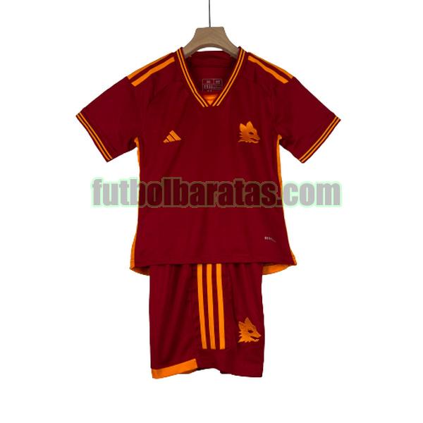 camiseta niño as roma 2023 2024 rojo primera