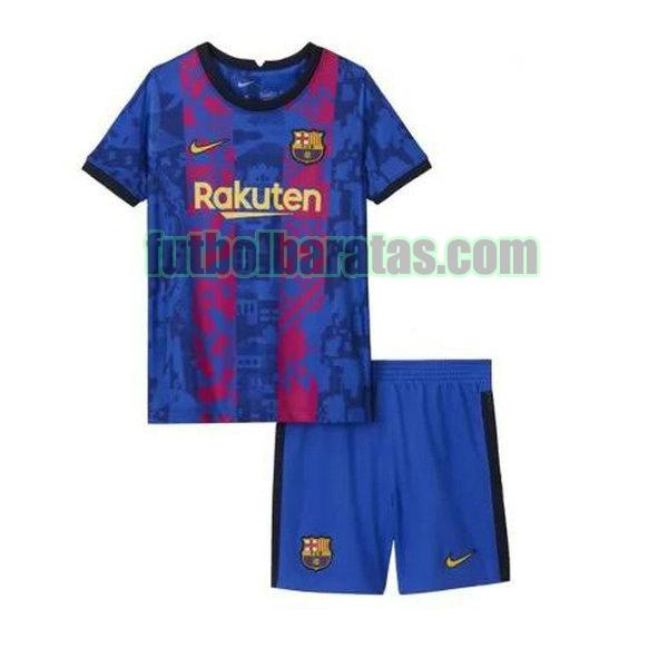 camiseta niño barcelona 2021 2022 azul rojo tercera