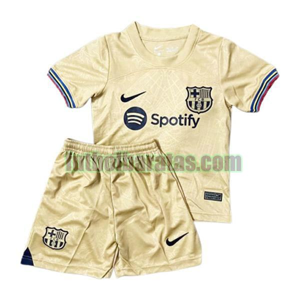 camiseta niño barcelona 2022 2023 amarillo segunda