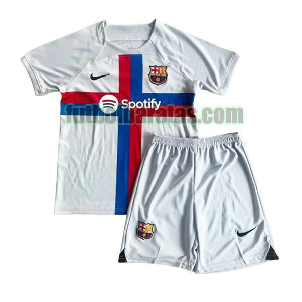 camiseta niño barcelona 2022 2023 blanco tercera