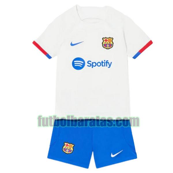 camiseta niño barcelona 2023 2024 blanco segunda