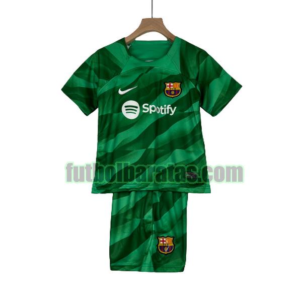 camiseta niño barcelona 2023 2024 verde portero