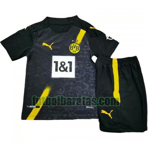 camiseta niño borussia dortmund 2020-2021 negro segunda