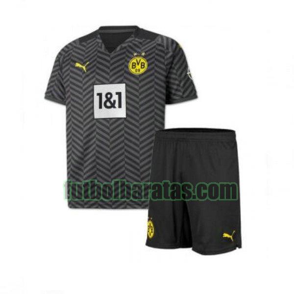 camiseta niño borussia dortmund 2021 2022 negro segunda