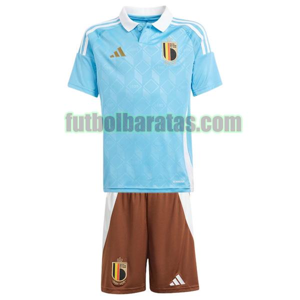 camiseta niño bélgica 2024 azul segunda