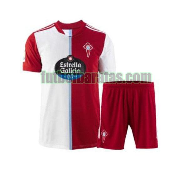 camiseta niño celta vigo 2021 2022 rojo blanco segunda