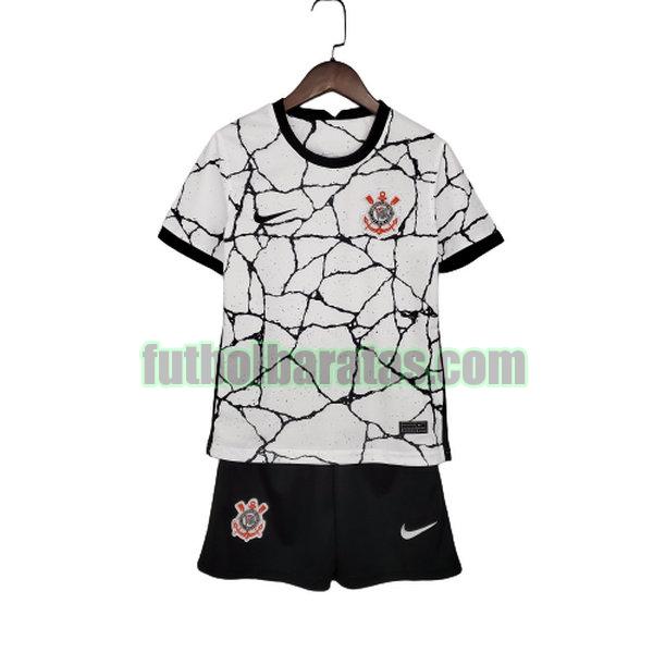 camiseta niño corinthians 2021 2022 blanco primera