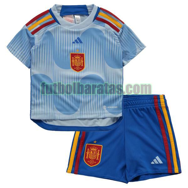 camiseta niño españa 2022 azul segunda