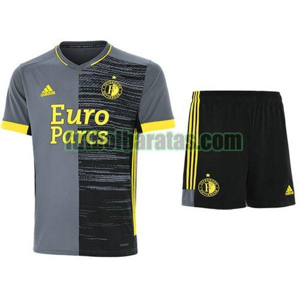 camiseta niño feyenoord rotterdam 2021 2022 gris segunda