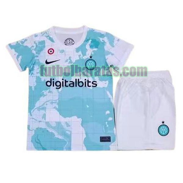 camiseta niño inter milán 2022 2023 blanco verde segunda