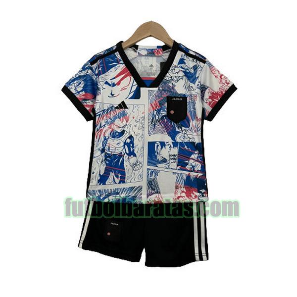 camiseta niño japón 2023 blanco azul dragon ball