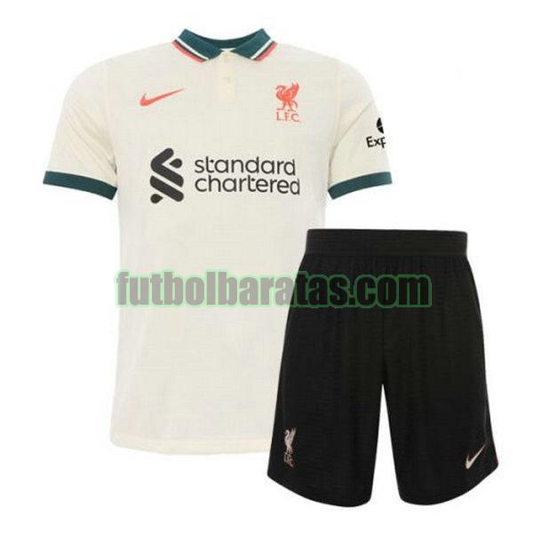 camiseta niño liverpool 2021 2022 amarillo segunda