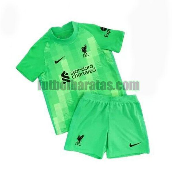 camiseta niño liverpool 2021 2022 verde portero