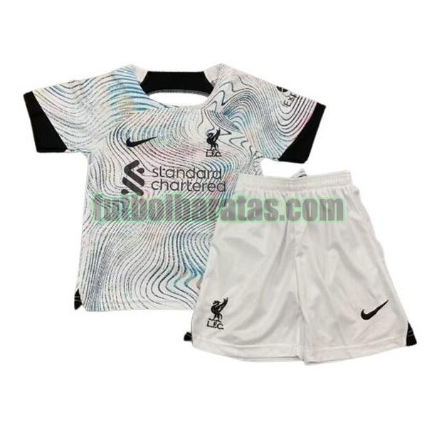 camiseta niño liverpool 2022 2023 blanco segunda