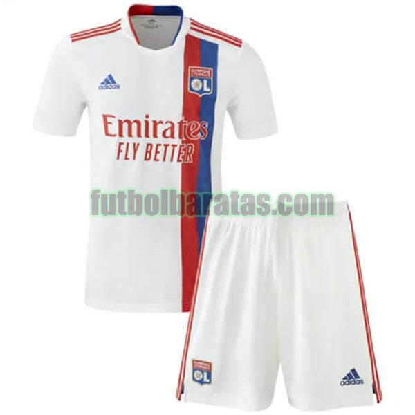 camiseta niño lyon 2021 2022 blanco primera