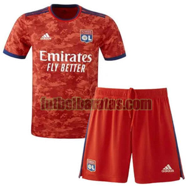 camiseta niño lyon 2021 2022 rojo segunda