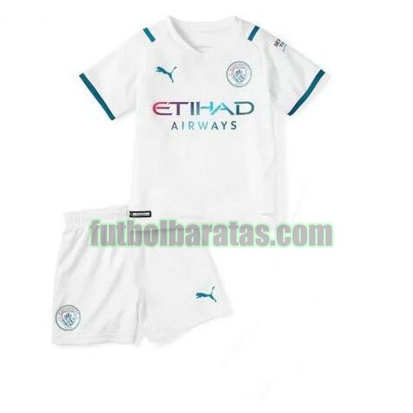 camiseta niño manchester city 2021 2022 blanco segunda