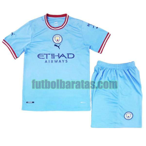 camiseta niño manchester city 2022 2023 azul primera