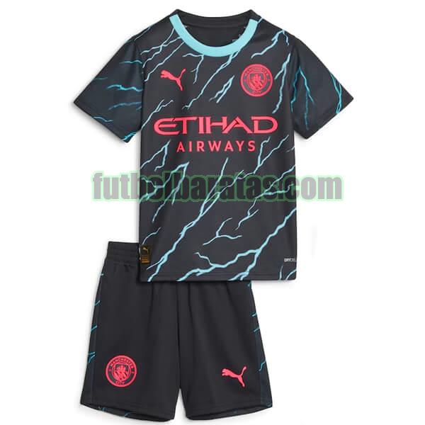 camiseta niño manchester city 2023 2024 negro tercera