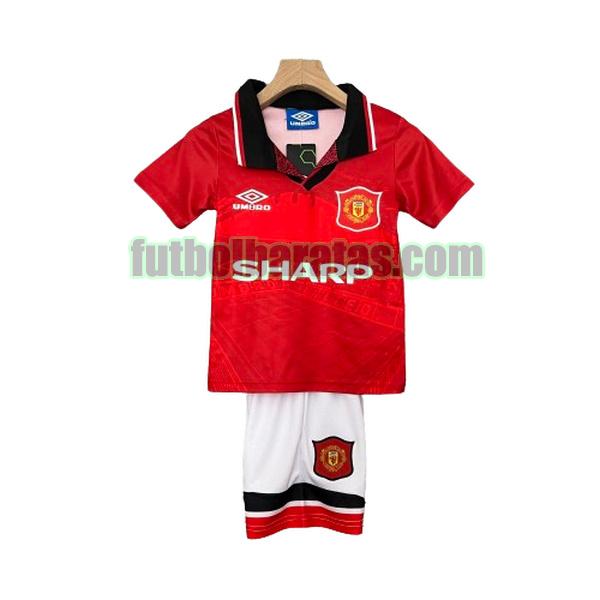 camiseta niño manchester united 1994 1996 rojo primera