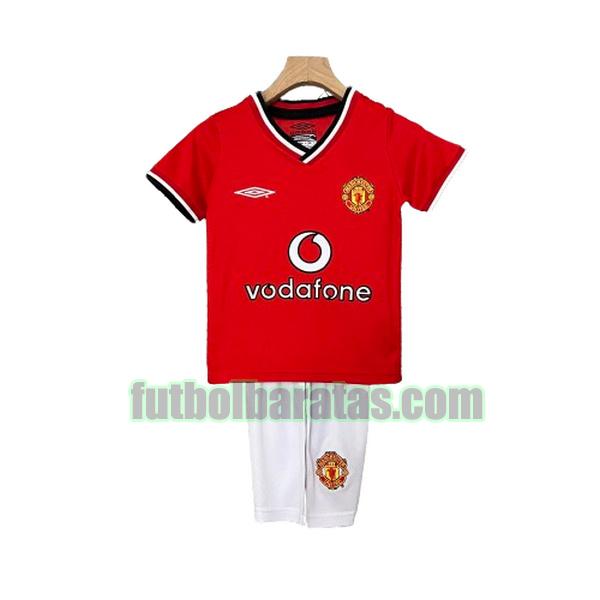 camiseta niño manchester united 2000 2001 rojo primera