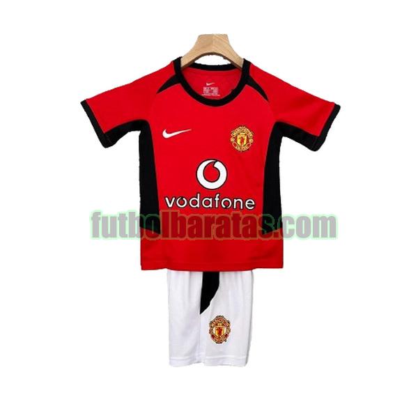 camiseta niño manchester united 2002 2004 rojo primera