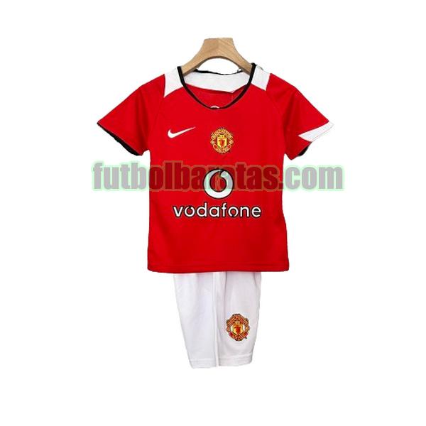 camiseta niño manchester united 2005 2006 rojo primera