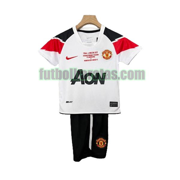 camiseta niño manchester united 2010 2011 blanco segunda