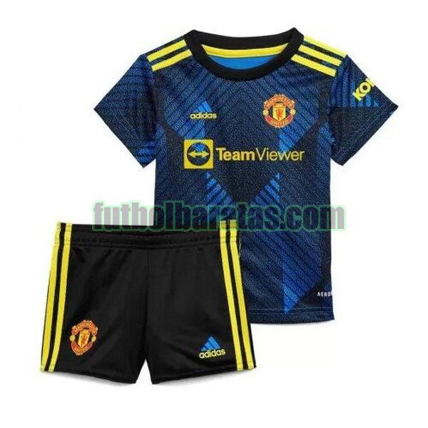 camiseta niño manchester united 2021 2022 azul tercera