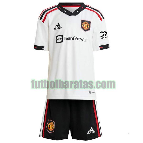 camiseta niño manchester united 2022 2023 blanco segunda