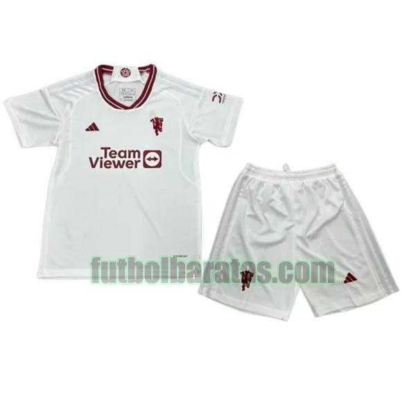 camiseta niño manchester united 2023 2024 blanco tercera