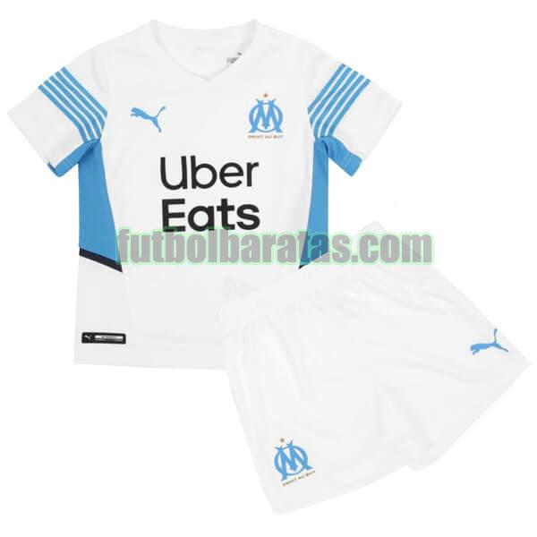 camiseta niño marsella 2021 2022 blanco primera