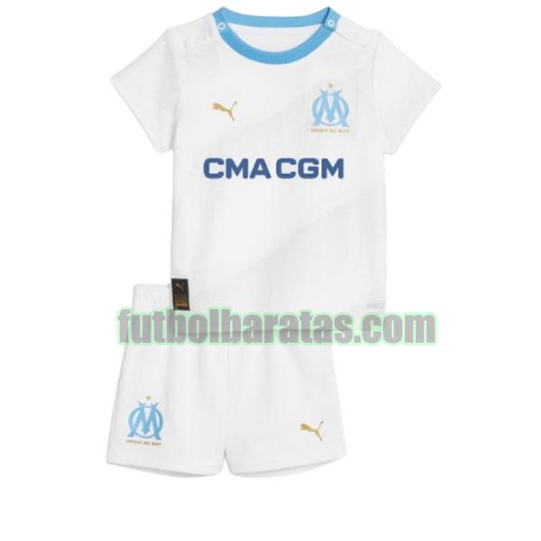 camiseta niño marsella 2023 2024 blanco primera