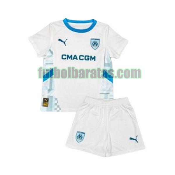 camiseta niño marsella 2024 2025 blanco primera