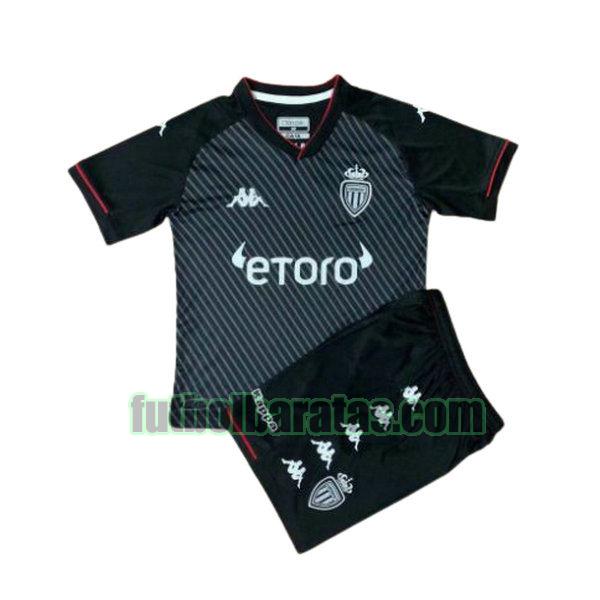 camiseta niño monaco 2021 2022 negro segunda