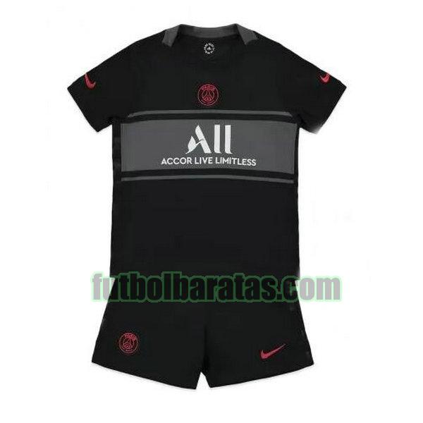 camiseta niño paris saint germain 2021 2022 negro tercera