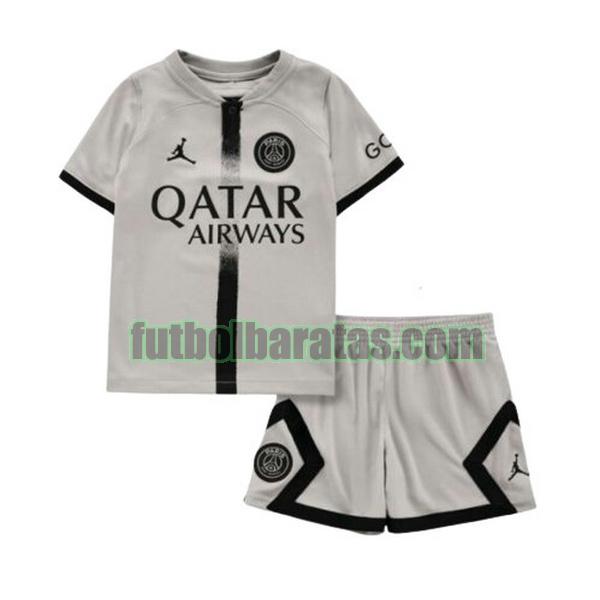 camiseta niño paris saint germain 2022 2023 gris segunda