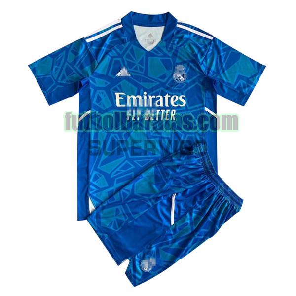 camiseta niño real madrid 2022 2023 azul portero