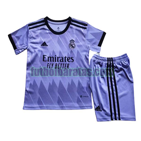 camiseta niño real madrid 2022 2023 purple segunda